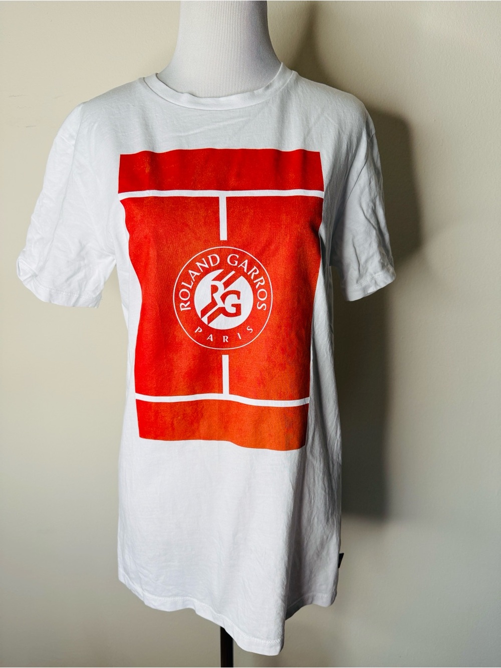 Roland Garros White Official Court Crewneck Tee